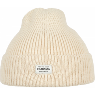 Roadsign gebreide rib muts| creme