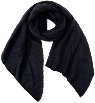 Oversized zwarte sjaal 180&times;50cm met schuine punten