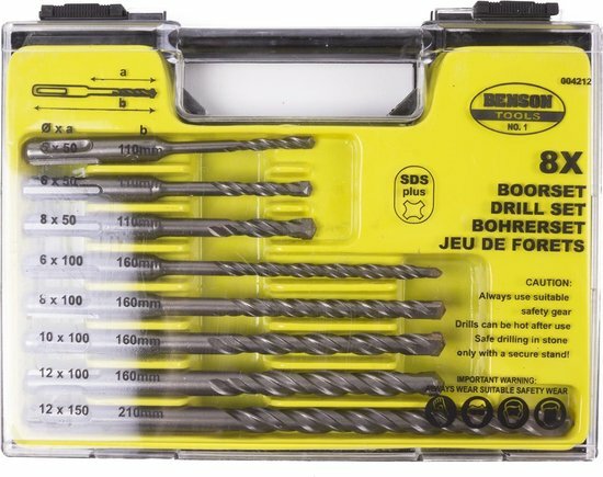 Betonborenset SDS+ 8-delig  | betonboor Ø 5-12mm