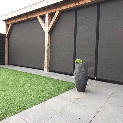 Veranda/winddoek basic tot 200cm breed x 240cm hoog  