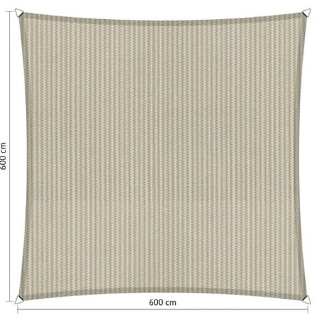 Premium schaduwdoek 6x6m vierkant waterdoorlatend Sahara Sand