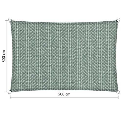 Premium schaduwdoek 3x5m rechthoek waterdoorlatend Country Blue