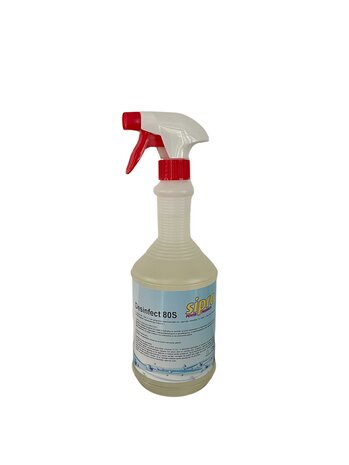 Sipro - Desinfectiespray 80S - 80% ethanol - 1ltr - mét certificaat