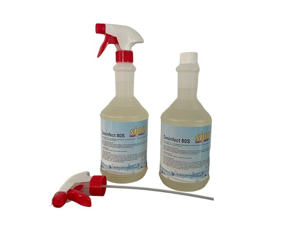 Sipro - Desinfectiespray 80S - 80% ethanol - 1ltr - mét certificaat