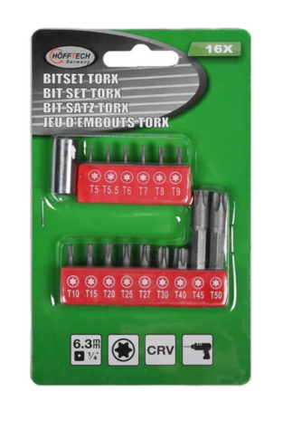 Bitset | Torx | 16-delig | Cr-V