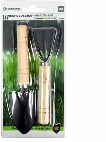 Tuingereedschap set | 2 delig | houten handvat
