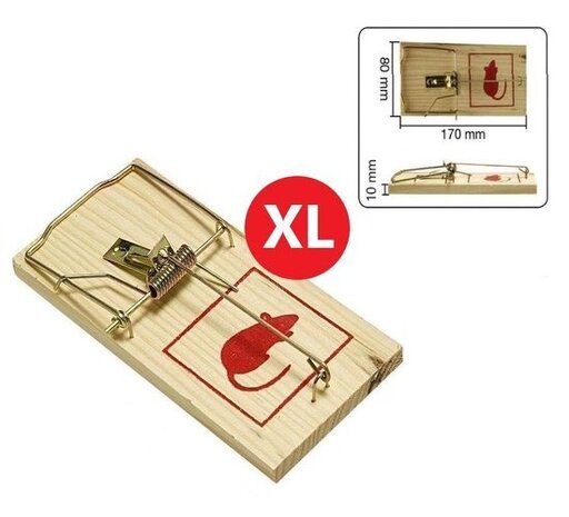 Houten muizenval | jumbo  | 17 x 8 x 1 cm 