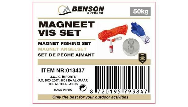 Benson Vismagneet Set | 50 kg Magneetvissen Complete Kit