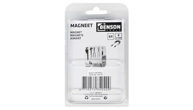 Magneet super strong | afmeting  12 x 3 mm  | set 6 stuks