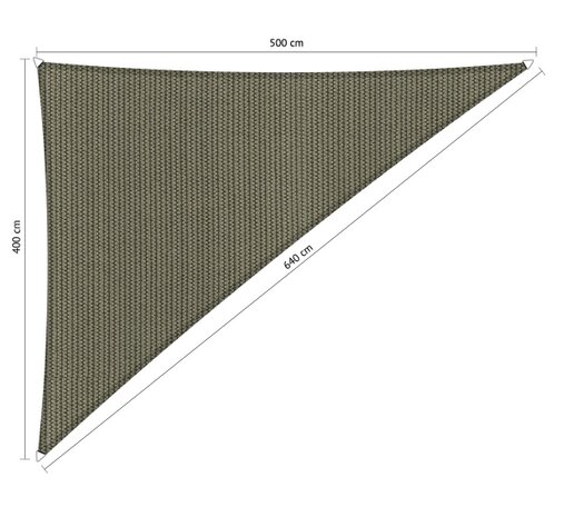 OUTLET Premium schaduwdoek 4x5x6.4m driehoek waterdoorlatend Desert Storm