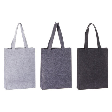 Vilten tas lichtgrijs 30x40x9cm 