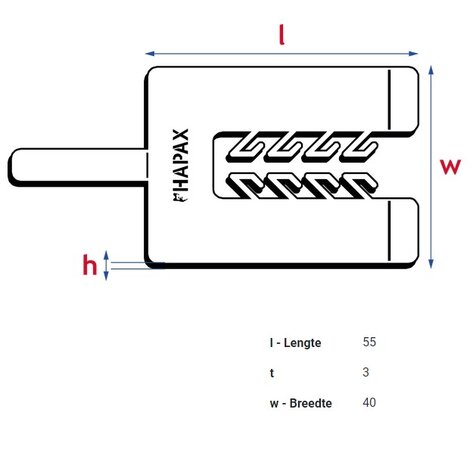 HAPAX uitvulplaatjes | 3mm rood | zak 20 stuks