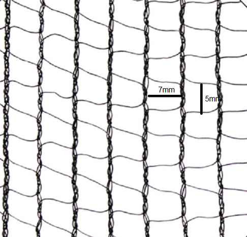 Knooploos bladernet 10x50m maas 5x7mm 