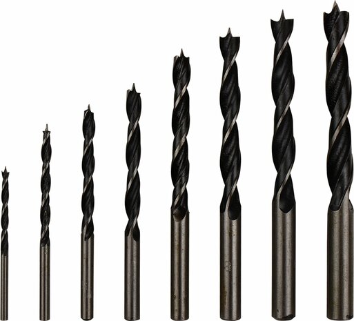 Houtborenset 8-delig  | houtboor Ø 3-10mm