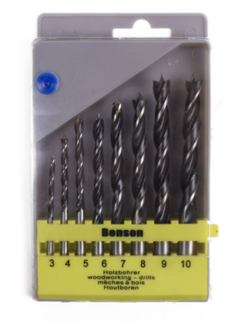 Houtborenset 8-delig  | houtboor Ø 3-10mm