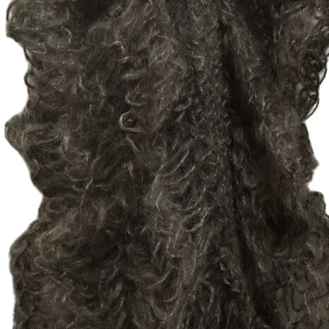 Bruine gebreide sjaal met subtiele ruches