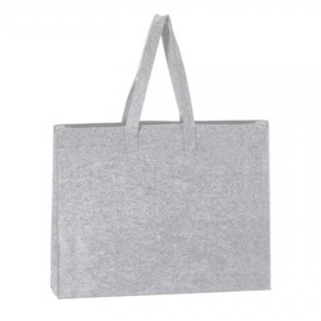 Vilten tas lichtgrijs 40x30x9cm 