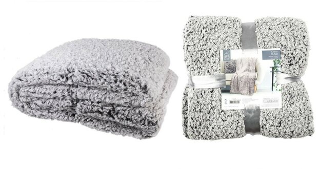 Sherpa deken grijs 120x150cm