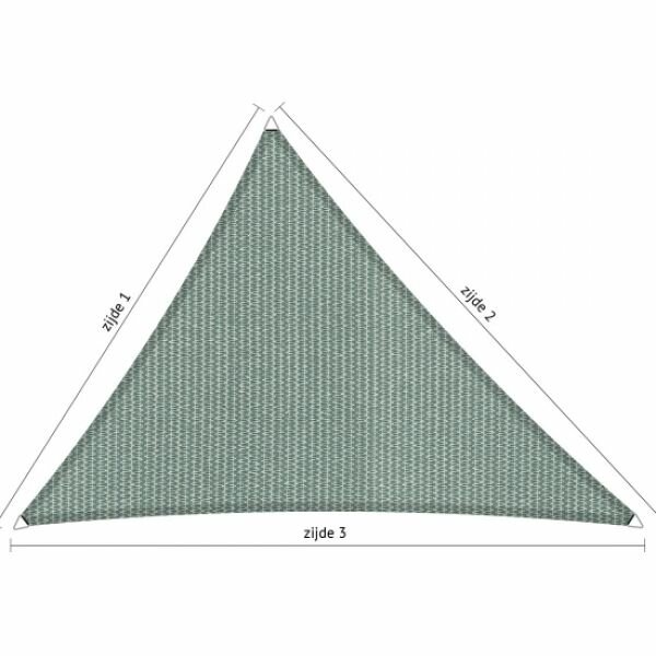 Schaduwdoek op maat waterdoorlatend driehoek ongelijke zijdes