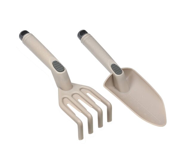 Benson tuingereedschap set &ndash; hark en schep&ndash; beige &ndash; 2-delig