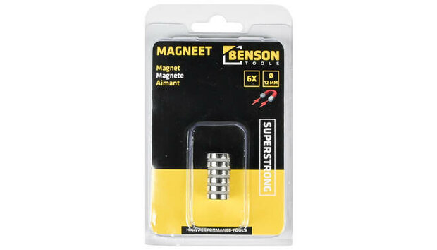 Magneet super strong | afmeting  12 x 3 mm  | set 6 stuks