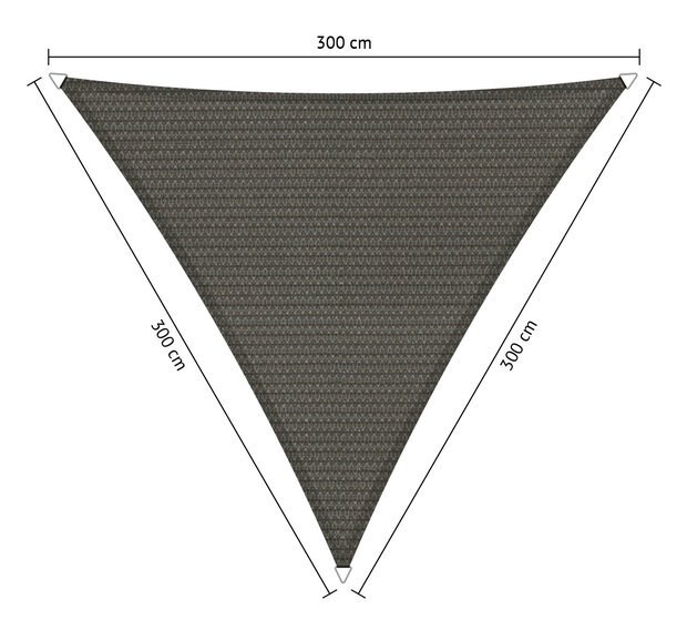 OUTLET schaduwdoek 3x3x3m driehoek waterdoorlatend Cool Grey