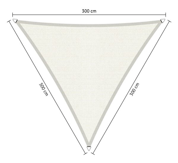 OUTLET schaduwdoek 3x3x3m driehoek waterdoorlatend Artic White