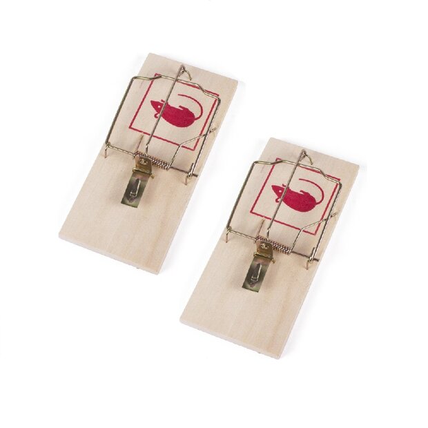 Houten muizenvallen | set van 2 | 10 x 5 x 1 cm 