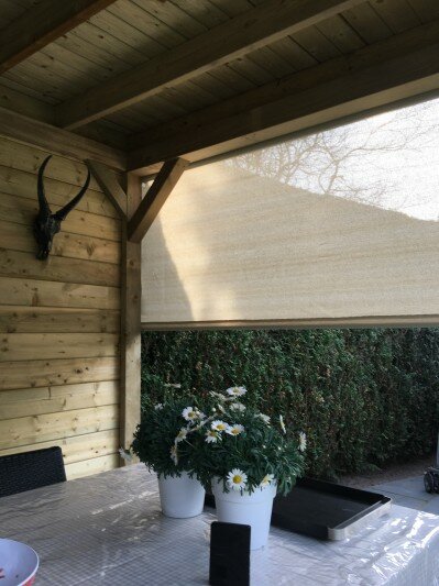 Verandadoek met oprolsysteem Sand B300xH170cm
