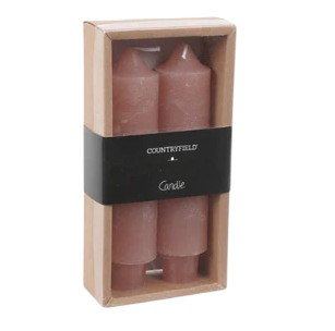 Countryfield diner kaars| Set van 2 kaarsen| 15,5cm | Roze