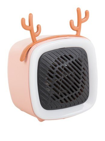 Mini heater met led verlichting en decoratie oortjes roze