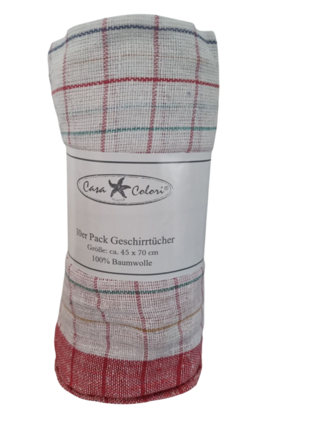 Theedoek geblokt rood