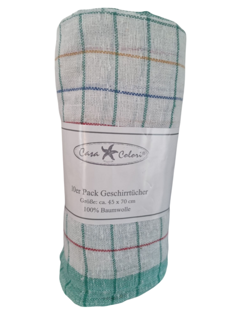 Theedoek geblokt groen