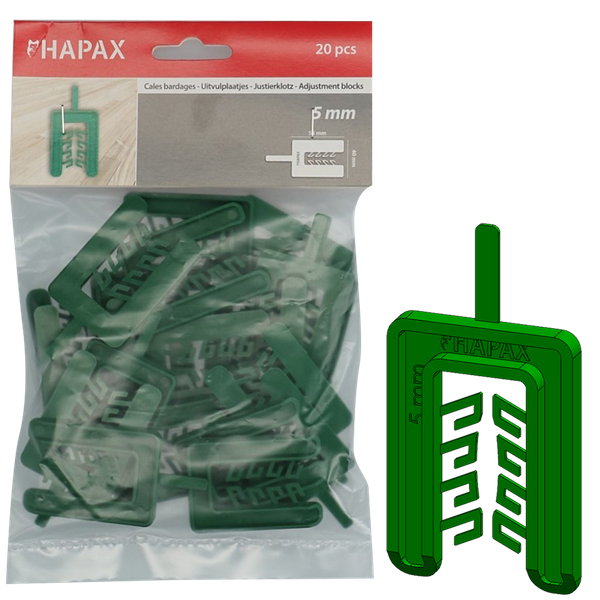 HAPAX uitvulplaatjes | 5mm groen | zak 20 stuks