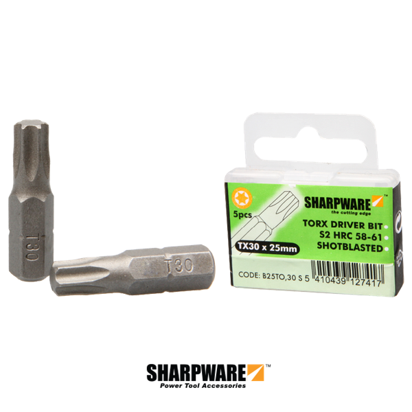 Bits 1/4 CrV | Tx 30x25mm | 5 stuks