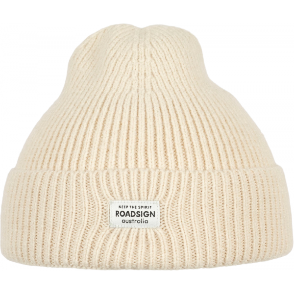 Roadsign gebreide rib muts| creme