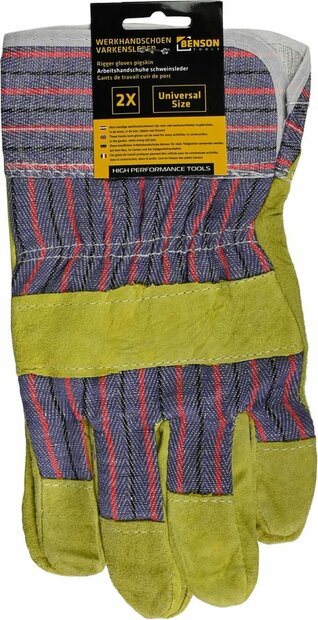 benson werkhandschoenen varkensleder maat 10 xl geel