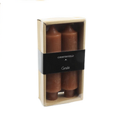 Countryfield diner kaars| Set van 2 kaarsen| 15,5cm | Bruin